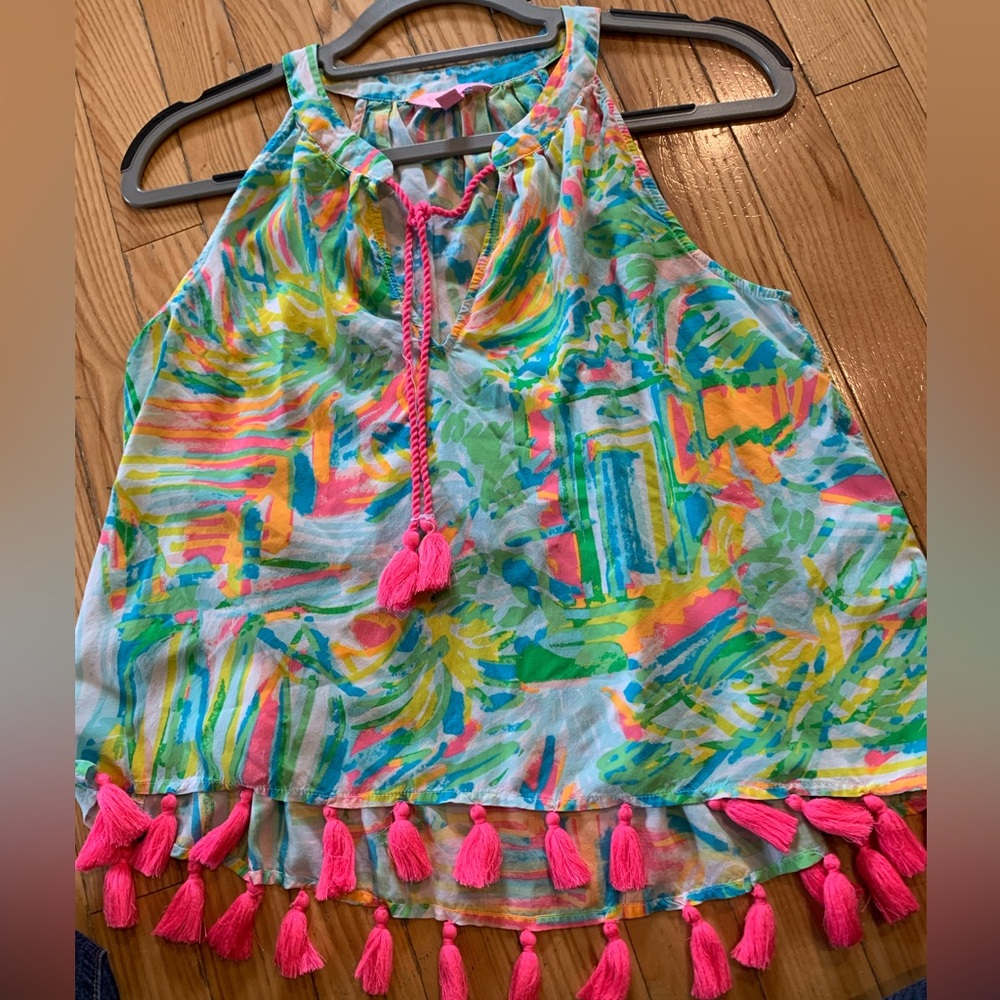 Lily Pulitzer tank with tassels size S